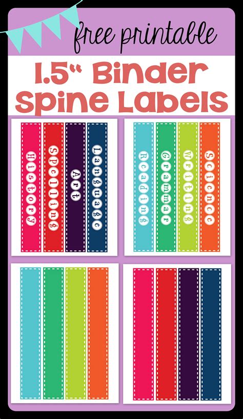 Printable Binder Spine Labels